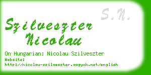 szilveszter nicolau business card